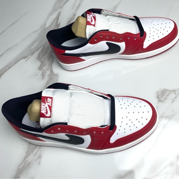 Nike Air Jordan 1 Low Golf "Chicago" -Men's Red/White Sneakers Shoes - Picture 4 of 10